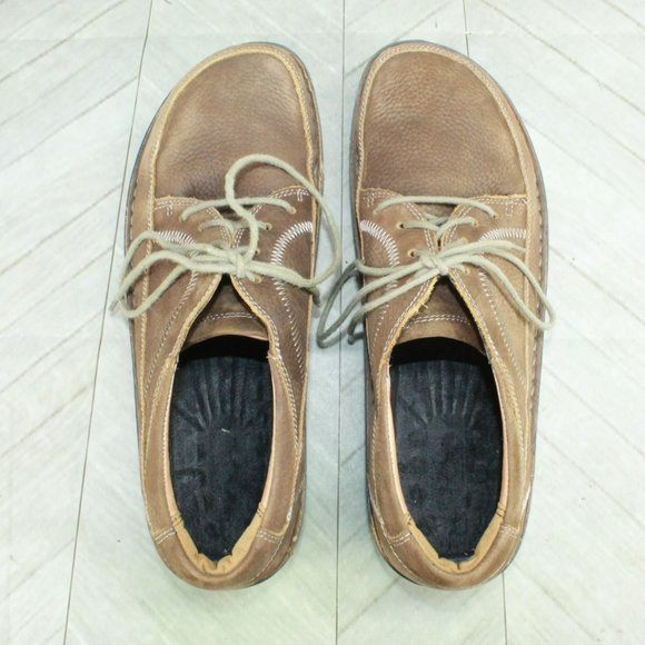 Alegria Brown Leather Slip On Lace Up Ankle Sneaker Shoes Size 14 - Picture 7 of 9